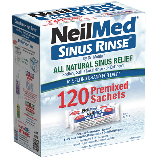 NeilMed Sinus Rinse Refill Kit Premixed Sachets - 120 Sachets