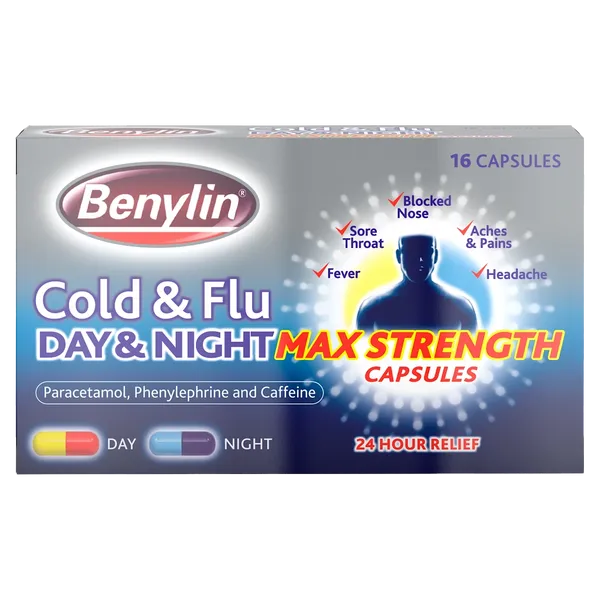 Buy Benylin Cold & Flu Max Strength Capsules Online UK Next Day Delivery