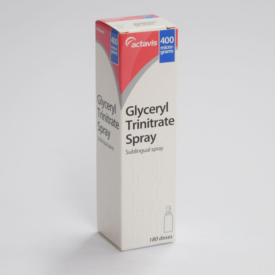 Buy Glyceryl Trinitrate Spray 400 Micrograms/metered dose - 180 doses Online