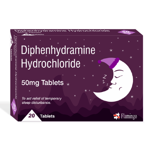 Diphenhydramine Hydrochloride 50mg Tablets - 20 Tablets