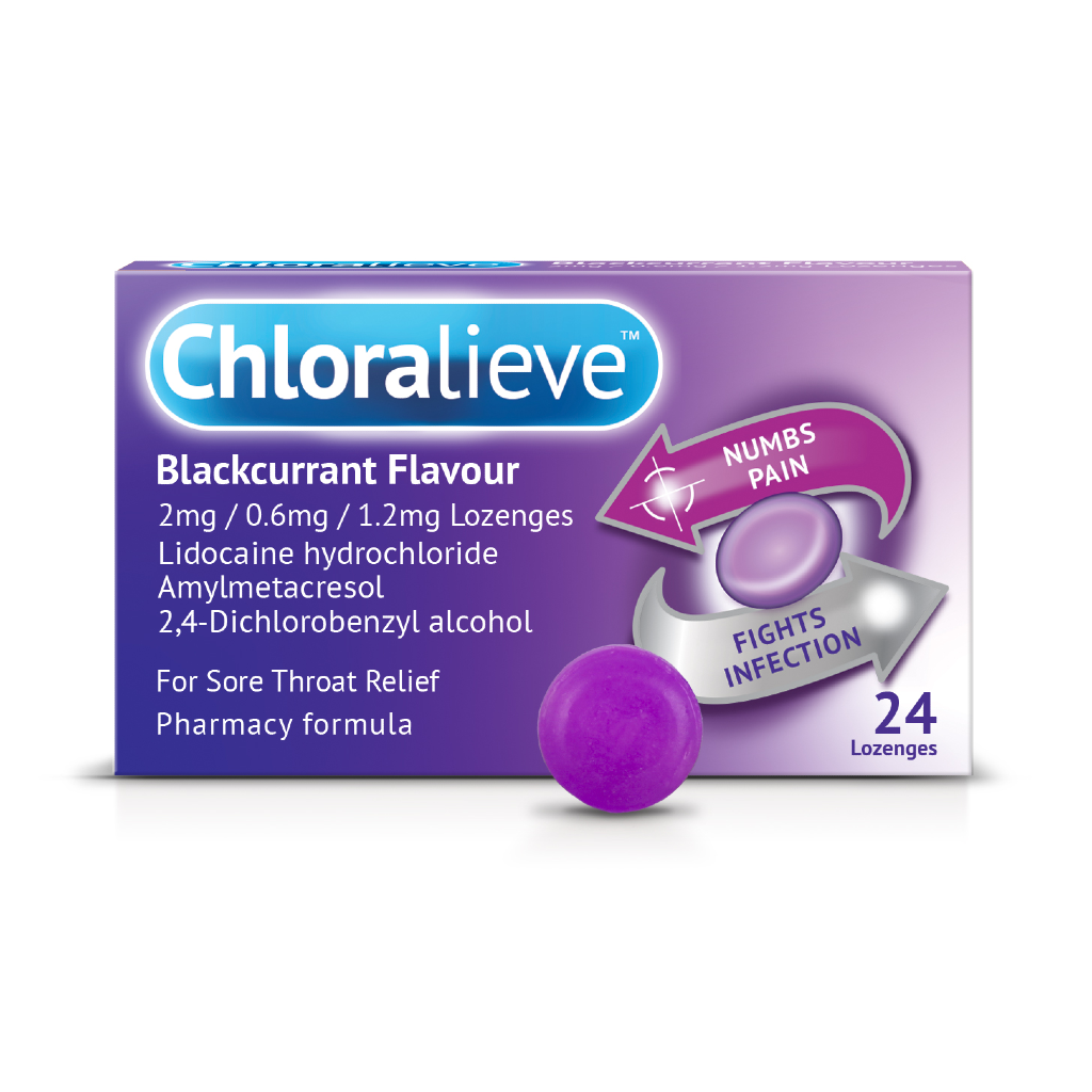 Chloralieve Blackcurrant Lozenges - 24 Lozenges