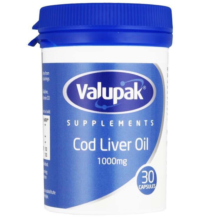 Buy Valupak Cod Liver Oil 1000mg - 30 Capsules Online