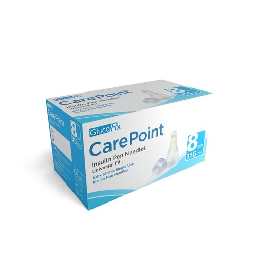 GlucoRx CarePoint Pen Needles 31G 8mm (100)