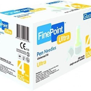 GlucoRx Finepoint Needles 4mm 32g - Pack of 100