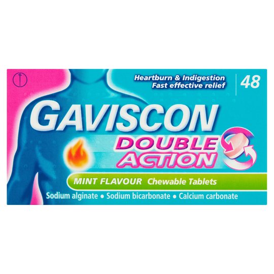 Gaviscon Double Action Chewable Tablets Mint - 48 Tablets